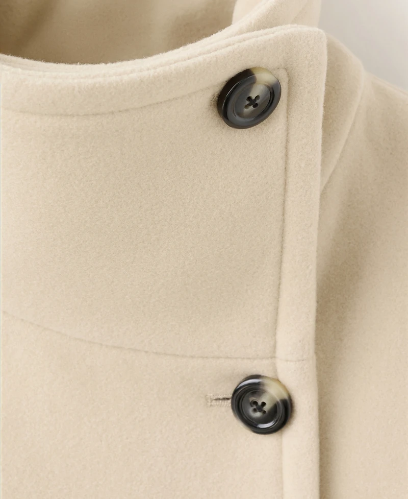 Mango Women's Wool-Blend Funnel-Neck Coat