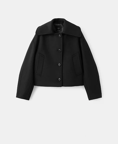 Mango Women's Shirt Collar Wool Jacket