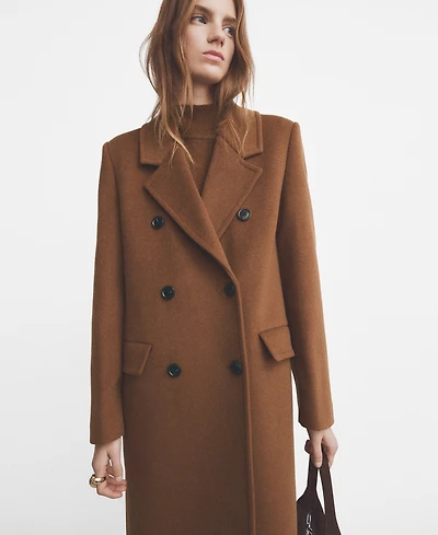 Mango Women's Double-Breasted Wool Coat