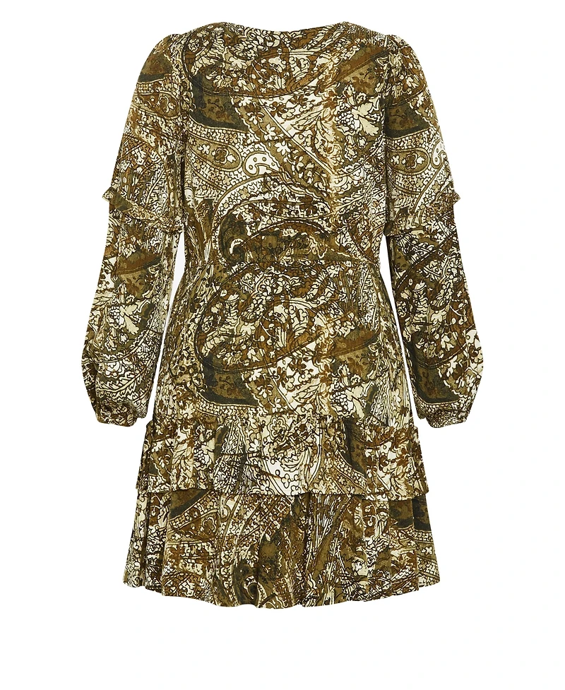 City Chic Women's Plus Nicky Print Dress