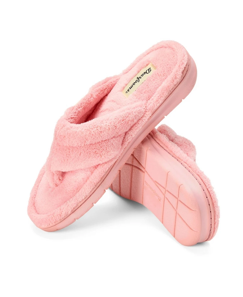 Dearfoams Women's Wrenley Terry Thong Flip Flop House Slipper