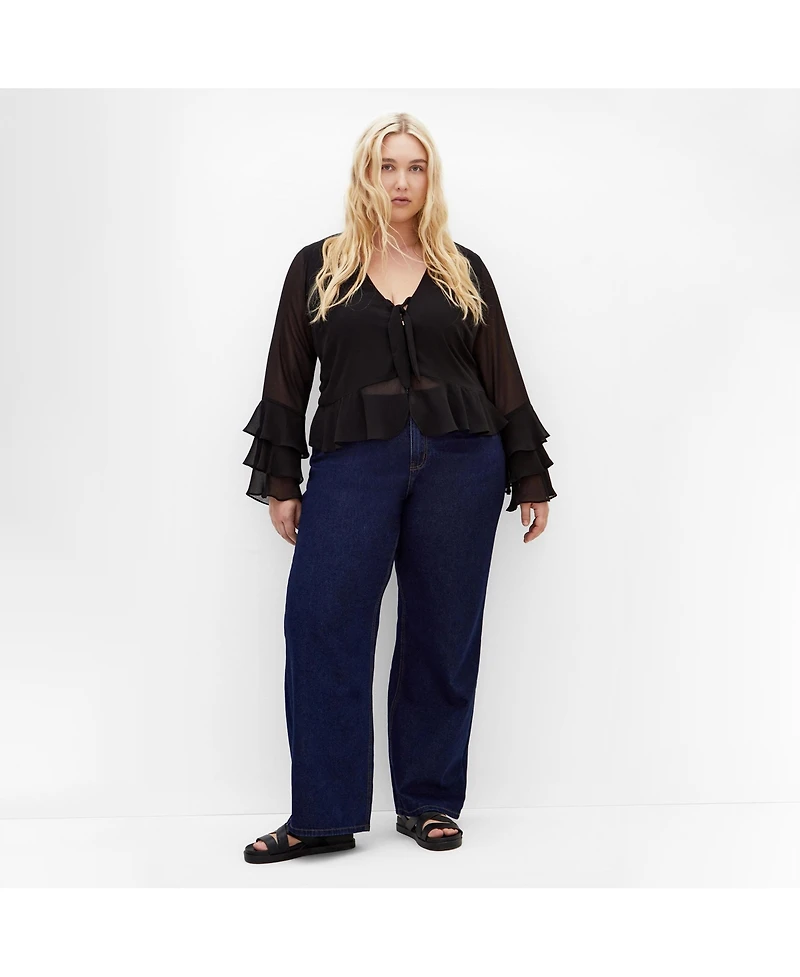 City Chic Women's Trixie Ruffle Top