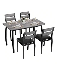 Gaomon Kitchen Table Dining Table Set For 4 5 Piece Metal Frame Kitchen Table And Chair Set for Dining Room