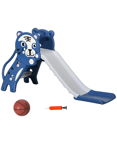 Hongge Indoor Toddler Slide with Basketball Hoop for Ages 18–36 Months