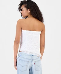 Madden Girl Juniors' Lace Side-Ruched Tube Top