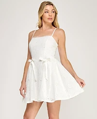 Row A Women's Sleeveless Fit & Flare Mini Dress