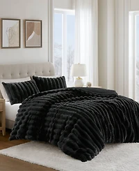 Madison Park Jasmine Faux Fur Reverse to Velvet 3-Pc. Comforter Set