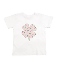 Sweet Wink Toddler Girls Ditsy Shamrock Patch St. Patrick's Day Short Sleeve T-Shirt