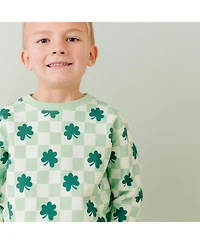 Sweet Wink Toddler Boys Shamrock Checkered St. Patrick's Day Sweatshirt