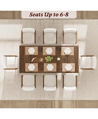 Kitchen Table 71.1 inch Dining Table for 6-8 People for Dining Room, Home Office, Living Room