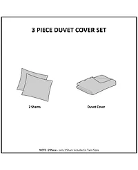 Madison Park Viola Damask Tufted 3-Pc. Duvet Cover Set