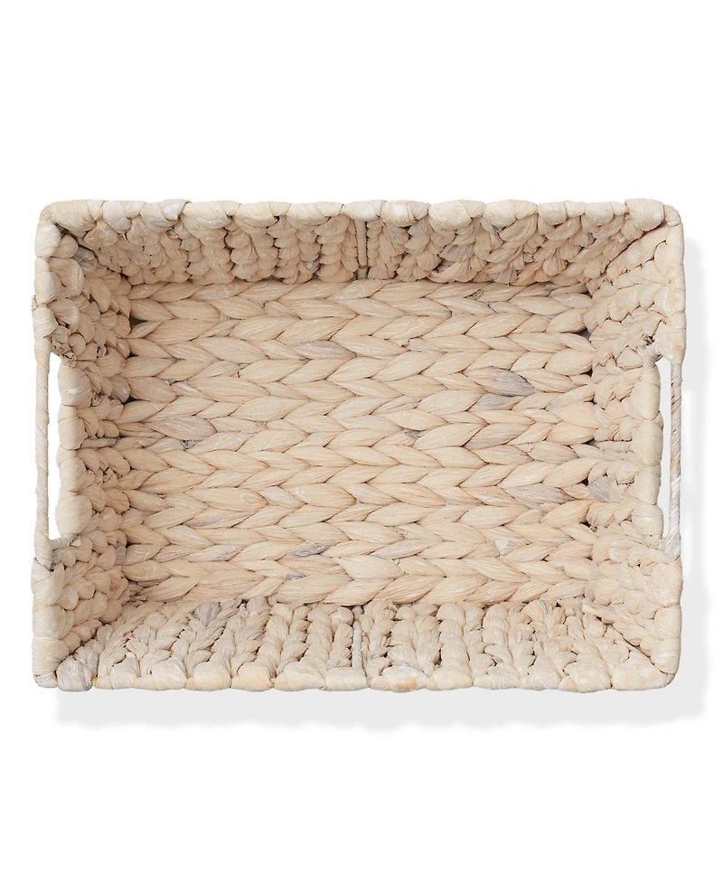 Casafield Set of 4 Water Hyacinth Storage Baskets with Handles
