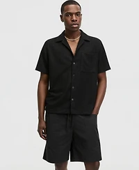 Mode of One Men's Relaxed-Fit Boucle Short-Sleeve Camp Shirt, Macy's Exclusive