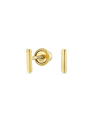 Bling Jewelry Abc Minimalist Yellow 14K Gold Capital Block Alphabet Letter Initial Stud Earrings Safety Ball Screwback Posts