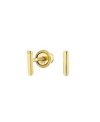 Bling Jewelry Abc Minimalist Yellow 14K Gold Capital Block Alphabet Letter Initial Stud Earrings Safety Ball Screwback Posts