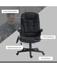 Boyel Living 6 Point Vibrating Massage Office Chair with Lumbar Heat Black