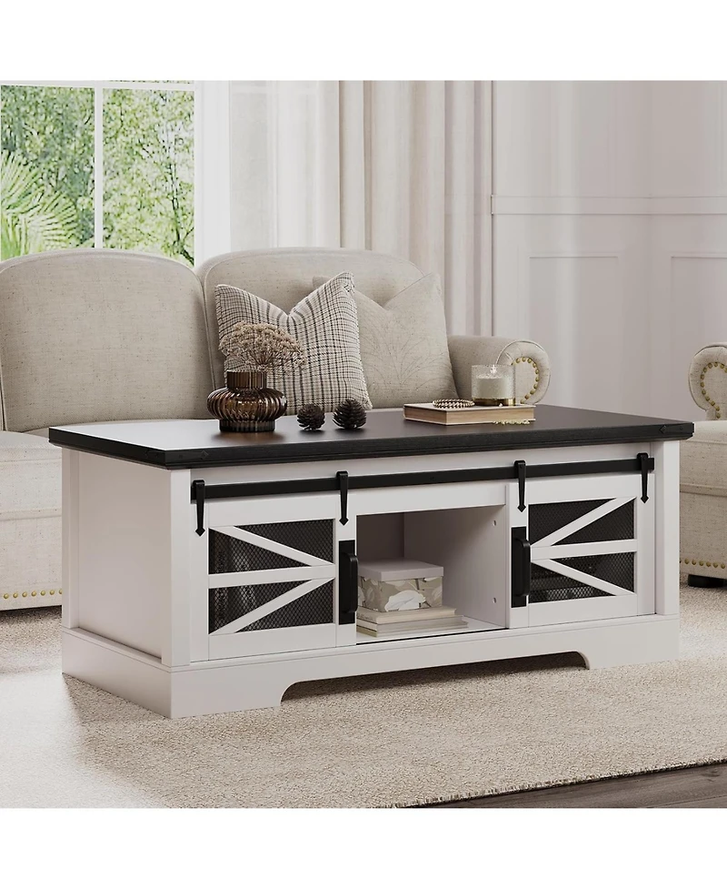 gaomon Lift Top Coffee Table, Coffee Table with Storage Shelf/Hidden Compartment, Lift Tabletop Dining Center Table for Home Living Room Office