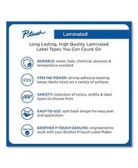 Brother P-Touch TZE315 0.23 in. x 26.2 ft. TZe Standard Adhesive Laminated Labeling Tape - White on Black