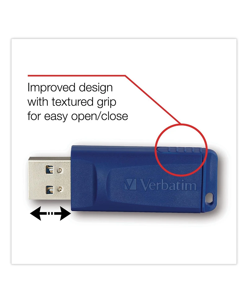 Verbatim 99121 8 Gb Classic Usb 2.0 Flash Drive - Blue (5/Pack