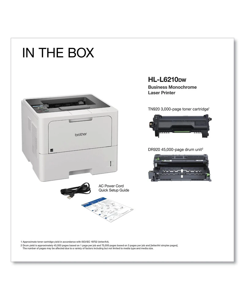 Brother HLL6210DW Business Monochrome Laser Printer