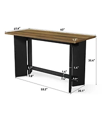 Tribesigns 63-Inch Large Bar Height Table, Home Bar Unit with Footrest, Hight Top Indoor Bar Table for Kitchen, Dining Room, Living Room, Apartment