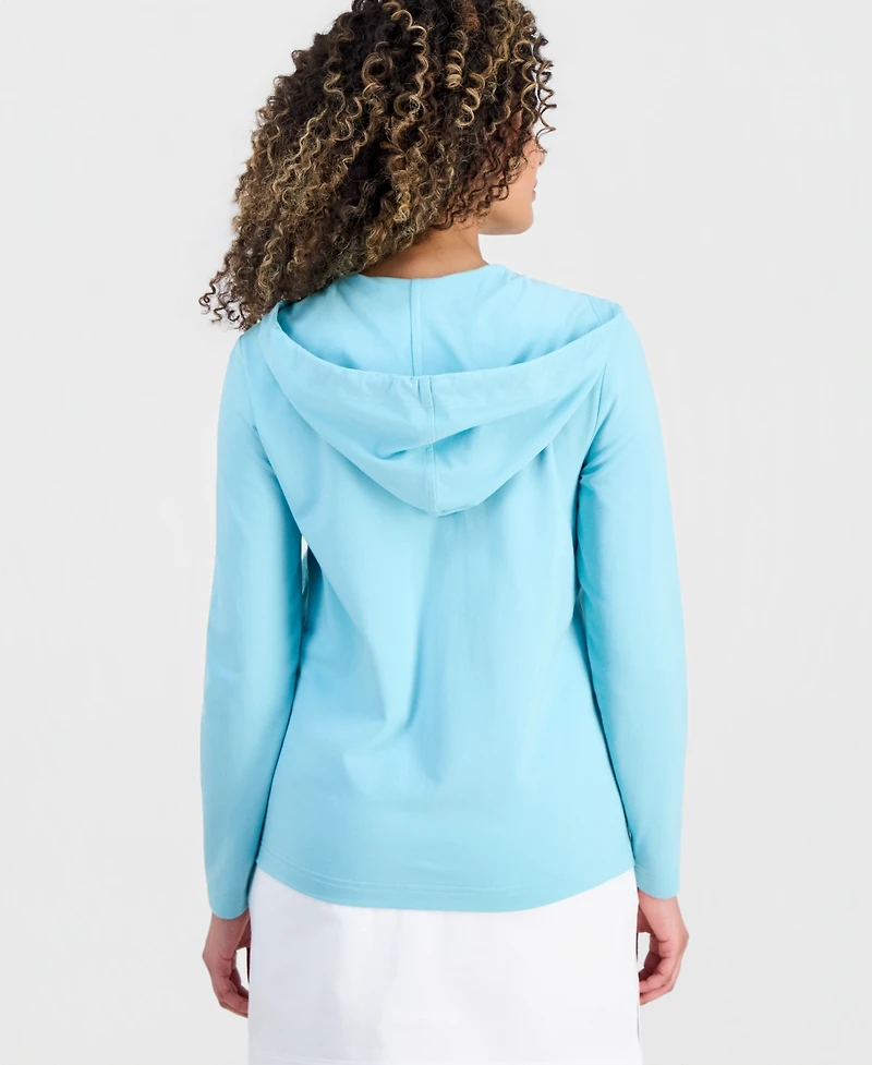 Style & Co Petite Zip-Front Long-Sleeve Hoodie, Created for Macy's
