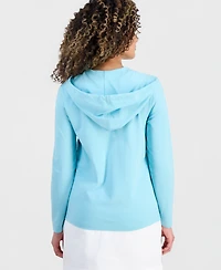 Style & Co Petite Zip-Front Long-Sleeve Hoodie, Created for Macy's