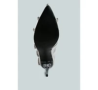 Diamante Clear Stiletto Heel Pumps