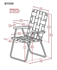 Camp & Go 2 x 2 x 3 ft Multi Classic Web Folding Chair