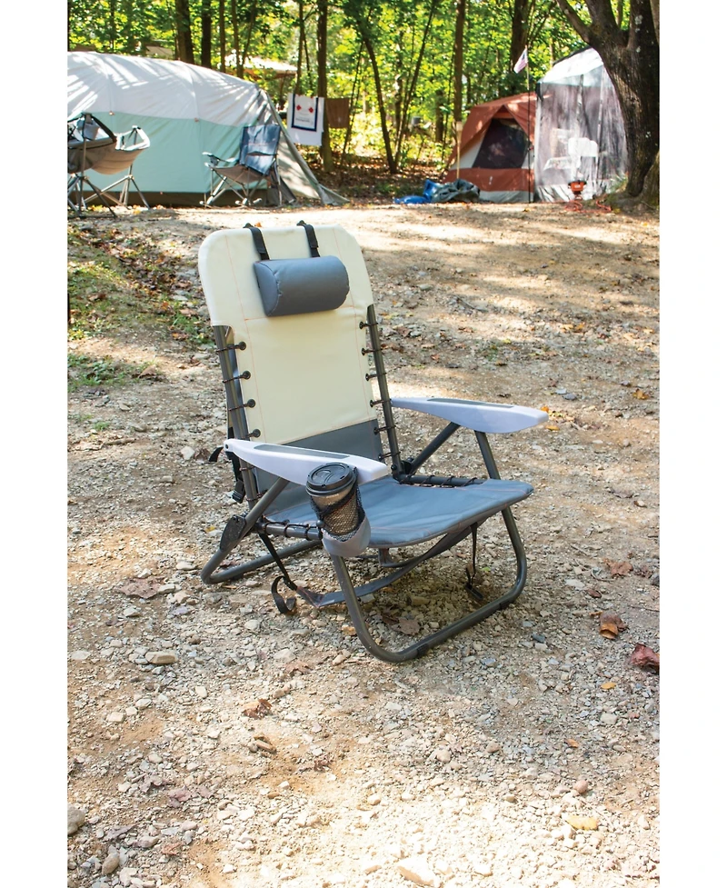 Camp & Go 2 x 2 x 3 ft Slate Lace Up Removable Backpack Chair