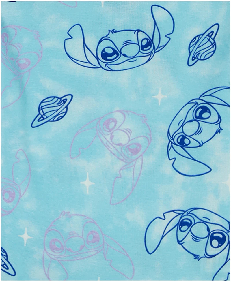 Lilo Stitch Girls' 4-10 All Over Print Tops, Shorts, and Pants, 4-Piece Pajama Set