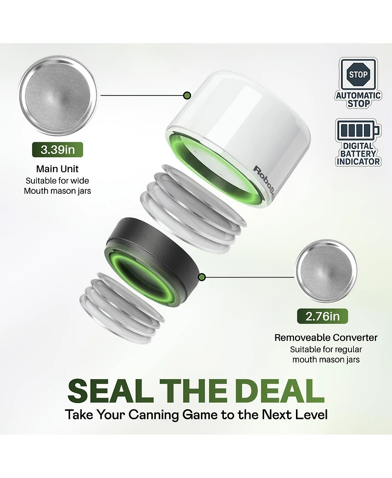 Roboseal Rechargeable Mason Jar Vacuum Sealer