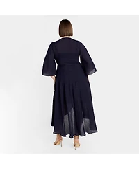 City Chic Women's Kira Ruffle Wrap Maxi Dress