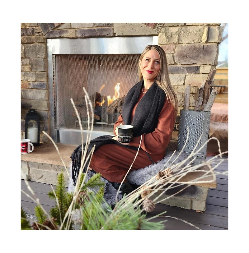 Headbands of Hope Women's Oversized Fringe Scarf - Black