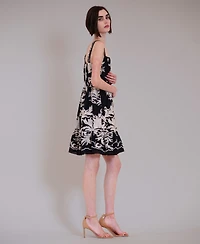 julia jordan Women's Sleeveless Square Neck Short Dress