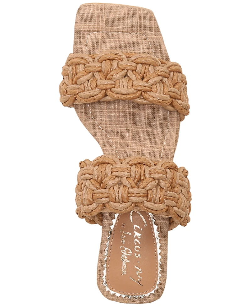 Circus Ny by Sam Edelman Women's Clover Woven Kitten-Heel Slide Sandals