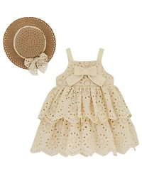 Blueberi Boulevard Baby Girls' Eyelet Sundress and Hat
