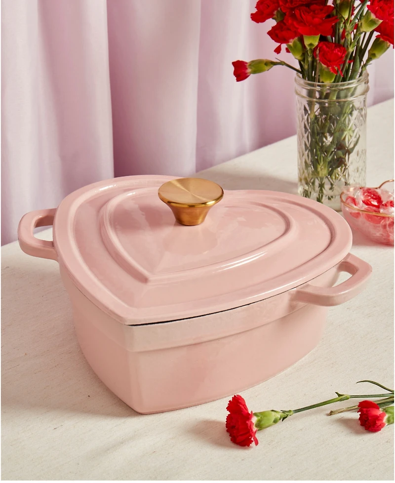 Smith and Clark Ironworks 3-Quart Enameled Cast Iron Heart-Shaped Dutch Oven