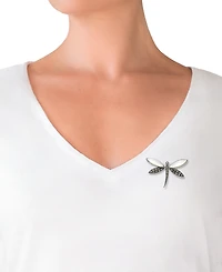 Macy's Marcasite (0.45 ct. t.w.) & Mother-Of-Pearl Dragon Pin in Sterling Silver