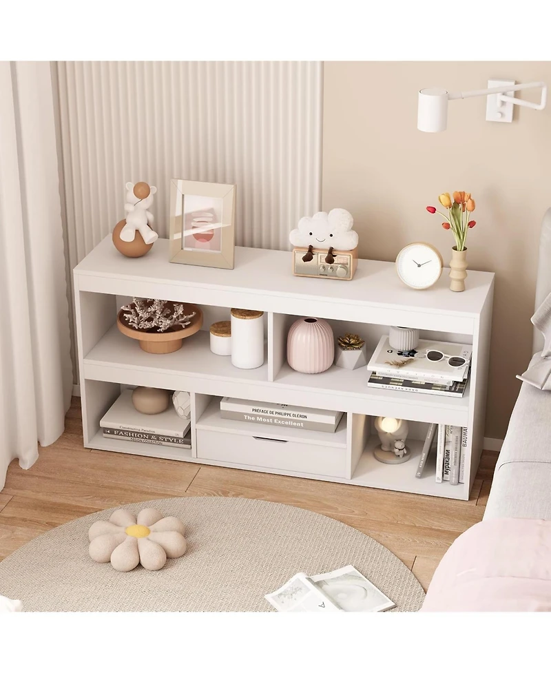 gaomon Toy Storage Organizer 6 Cubes Kids Bookshelf Wooden Cabinet Playhouse Shelves for Boys Girls Bookcase Playroom, Classroom