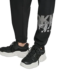 Dkny Women's Graffiti Rhinestone Logo High-Rise Relaxed-Fit Joggers