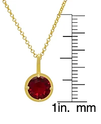 Macy's 2-Piece Lab-Grown Ruby (4-1/4 ct. t.w.) Round Pendant Necklace and Leverback Earrings Set in 14k Gold Over Sterling Silver