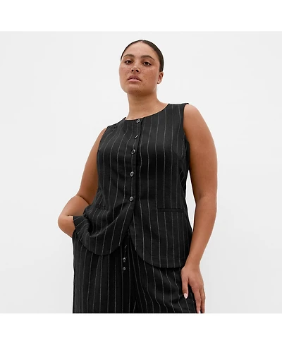 City Chic Women's Plus Kelly Stripe Vest