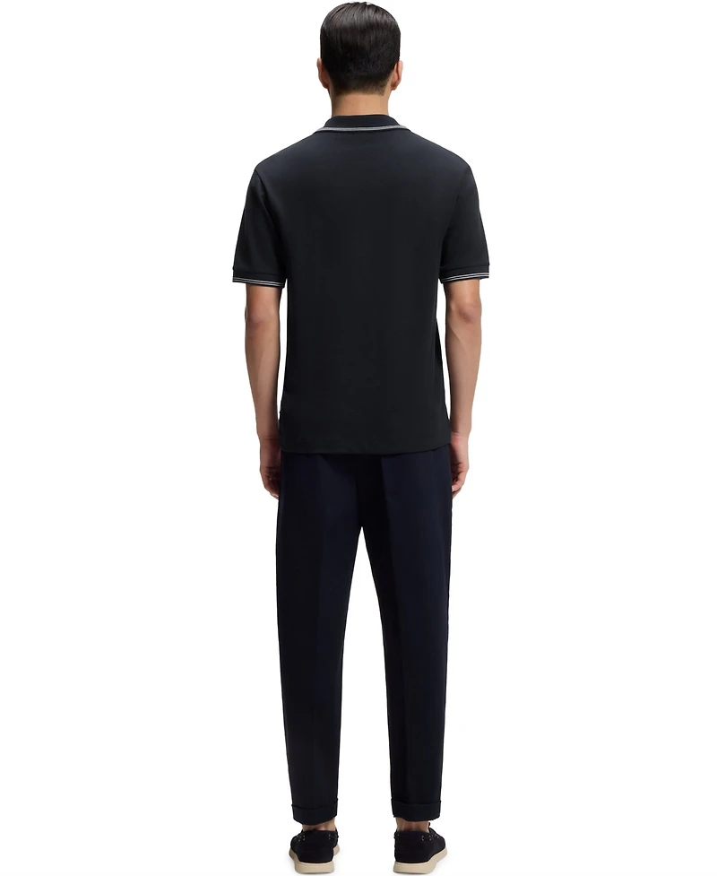 Boss by Hugo Men's Cotton-Linen Johnny Collar Polo Shirt