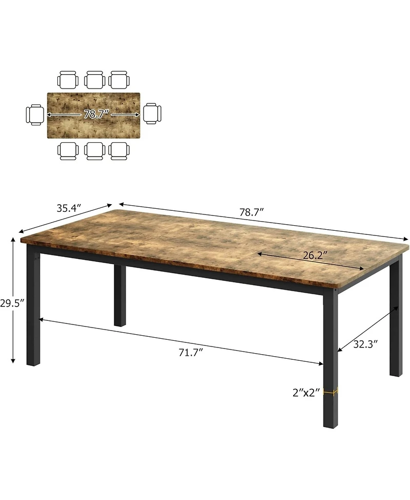 Gaomon Kitchen Table 71 inch Inch Rectangle Dining Table for 6-8 People for Dining Room, Home Office, Living Room