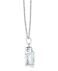 Macy's Aquamarine (4-1/3 ct. t.w.) & Diamond Accent Pendant Necklace in Sterling Silver