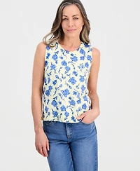 Style & Co Petite Poetic Floral Feminine Tank Sweater, Macy's Exclusive