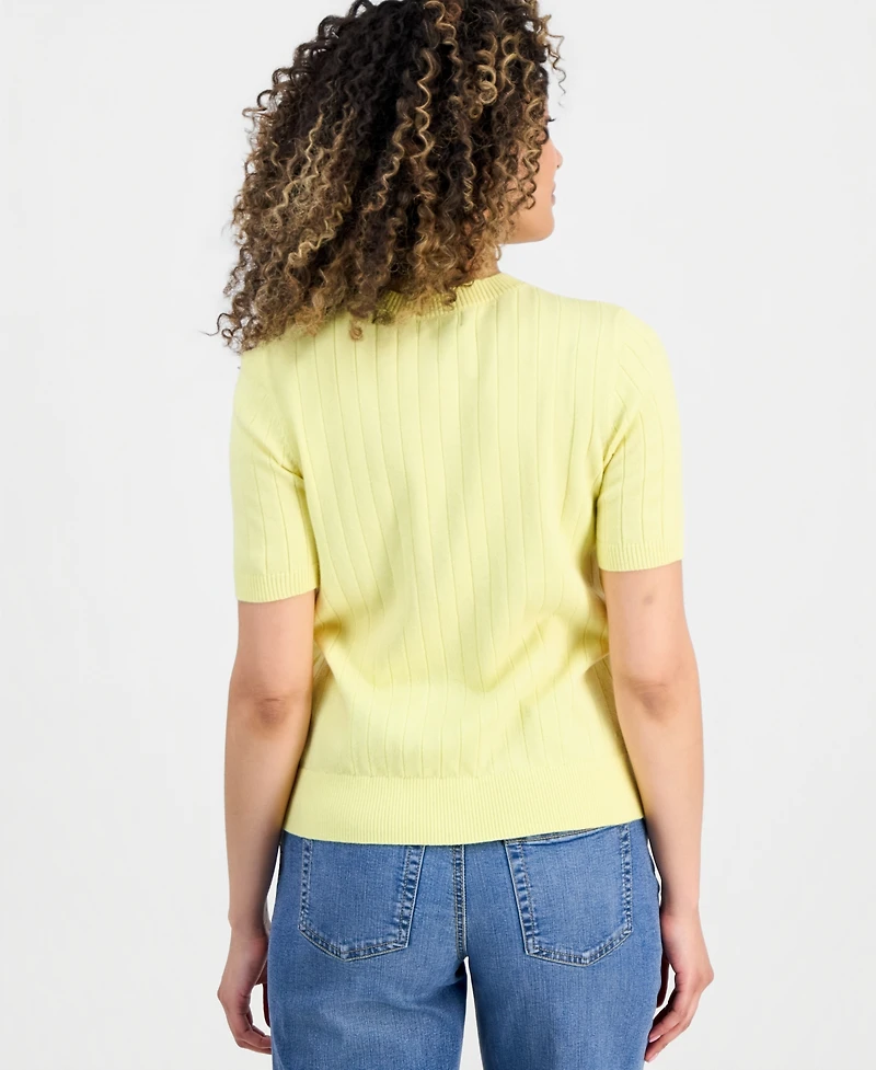 Style & Co Petite Fine Gauge Rib Crewneck Sweater, Macy's Exclusive