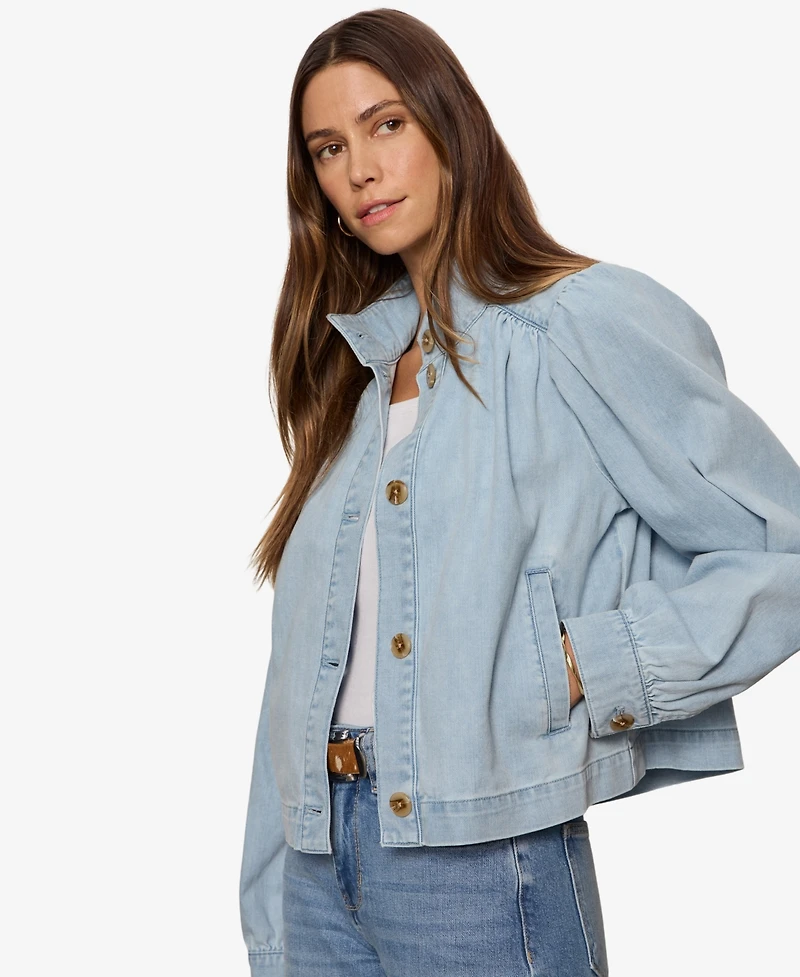 Sanctuary Women's Blouson Denim Collared Jacket