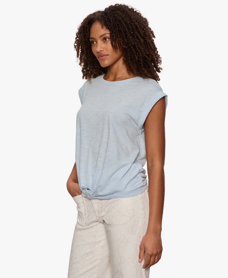 Sanctuary Women's Knot-Front Crewneck Muscle Tee